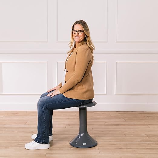 ECR4Kids ACE Active Core Engagement Wobble Stool, 20-Inch Seat Height, Flexible Seating, Grey