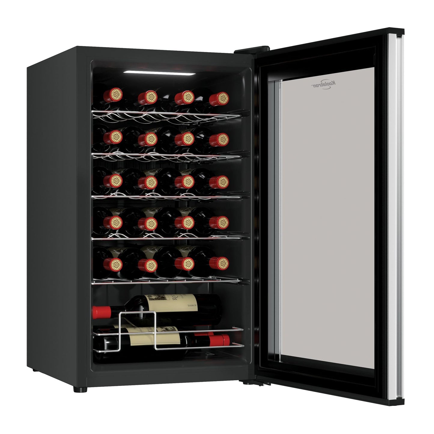 ‎Koolatron Wine Fridge - Wine Cooler, 24 Bottle Wine Cabinet for Champagne, Red & White Wine, Freestanding Cellar For Bar, Home, Kitchen, Double Paned Glass Door, (68L)
