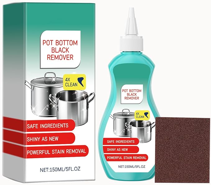 Pot and Pan Cleaner Gel, Magic Pot Bottom Cleaning Gel, 5 fl oz Tough Stove Top and Cookware Cleaner, Removes Stubborn Stains on Stainless Steel, Cast Iron, Copper Pots