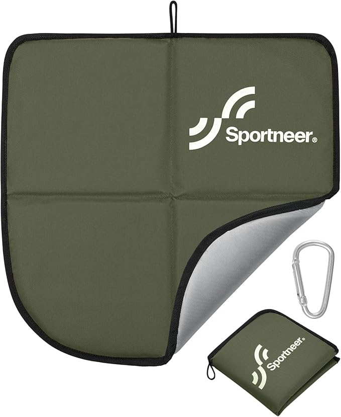 Sportneer Sitting Pad, Lightweight Waterproof Folding Seat Pad for Backpacking, 15.75'' x 15.75'' Portable Camping Seat Ma...