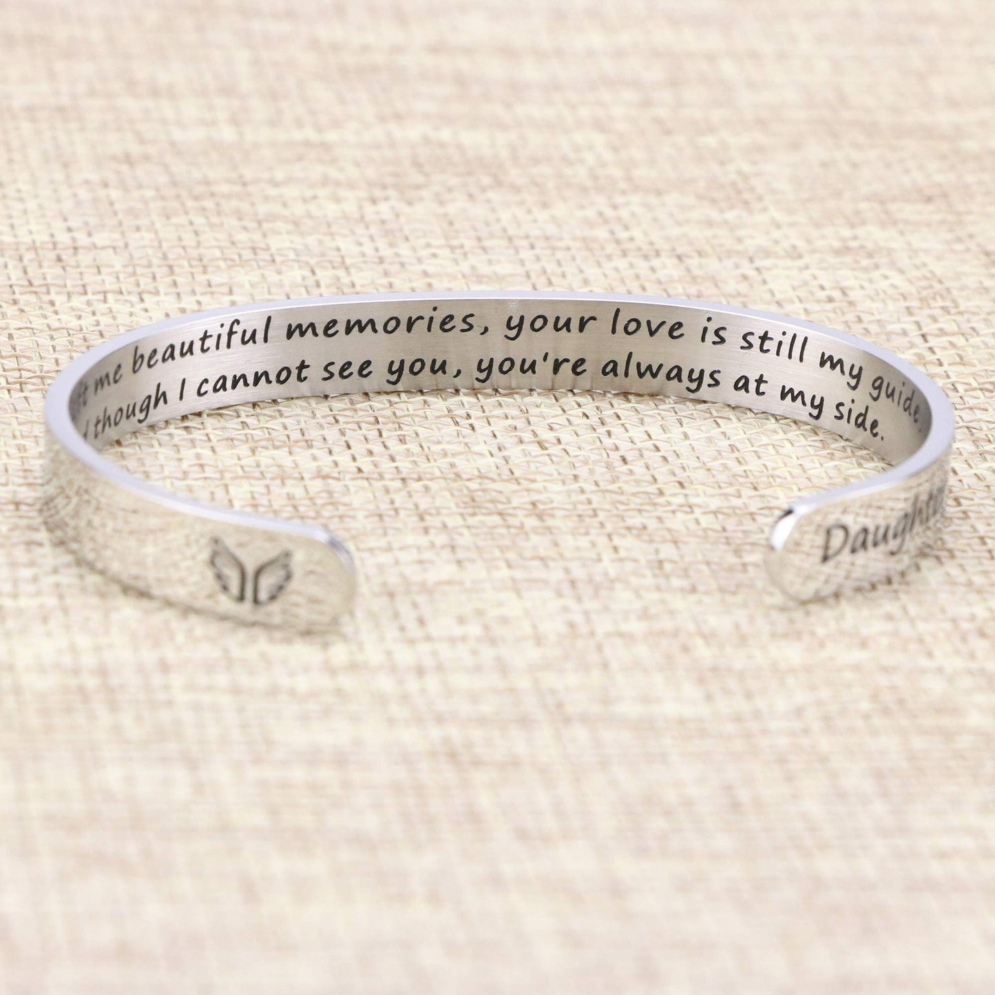 JoycuFF In Memory Of Gifts for Loss of Daughter Memorial Jewelry Sympathy Bracelet Secret Message Engraved Grief Bereavement Gif