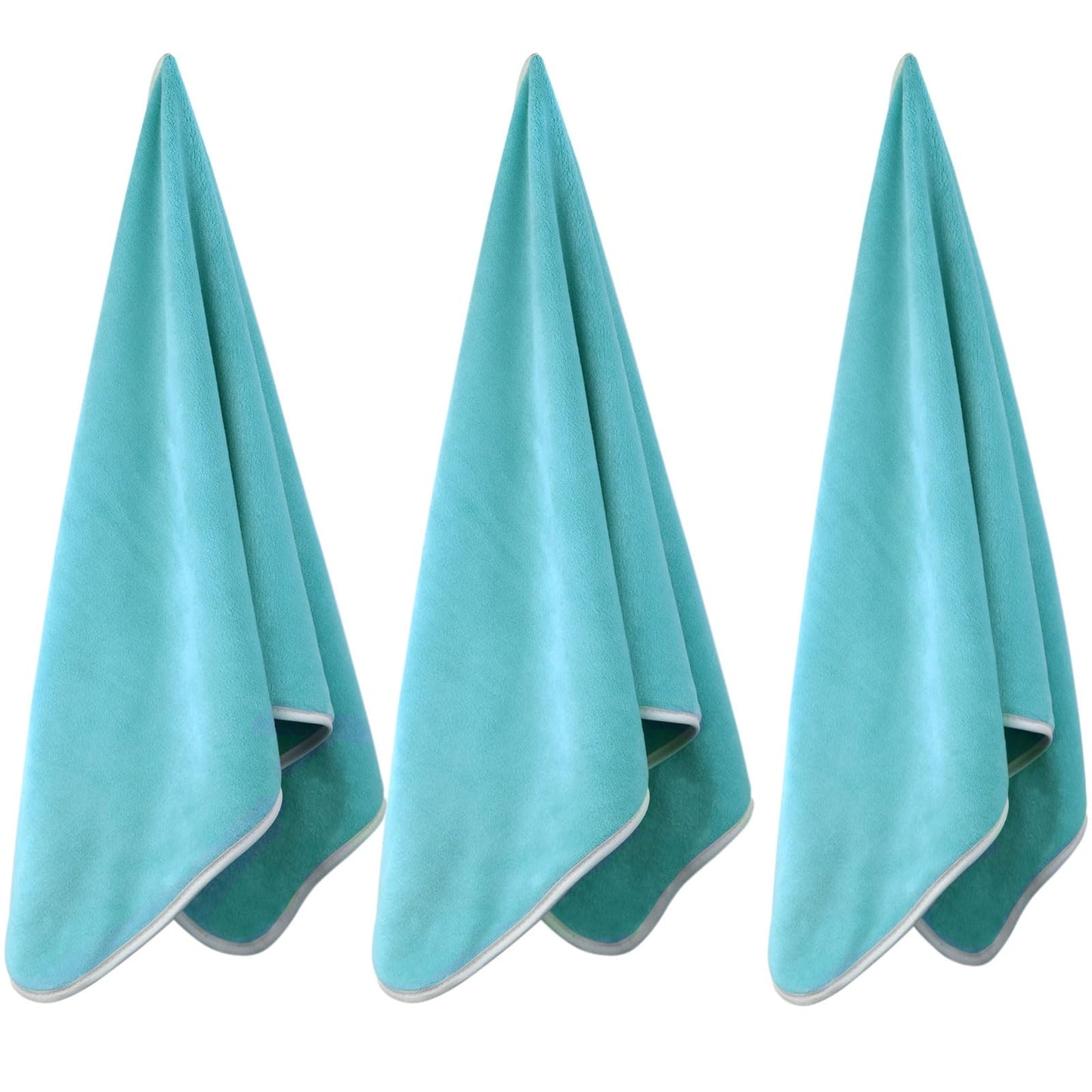 Wuwahold Microfiber Gym Towels Bigger Size Super Soft for Exercise Fitness, Sports, Workout, 380-GSM 15-Inch x 31-Inch Quick-Drying Towels (3 Pack, Pure Green)
