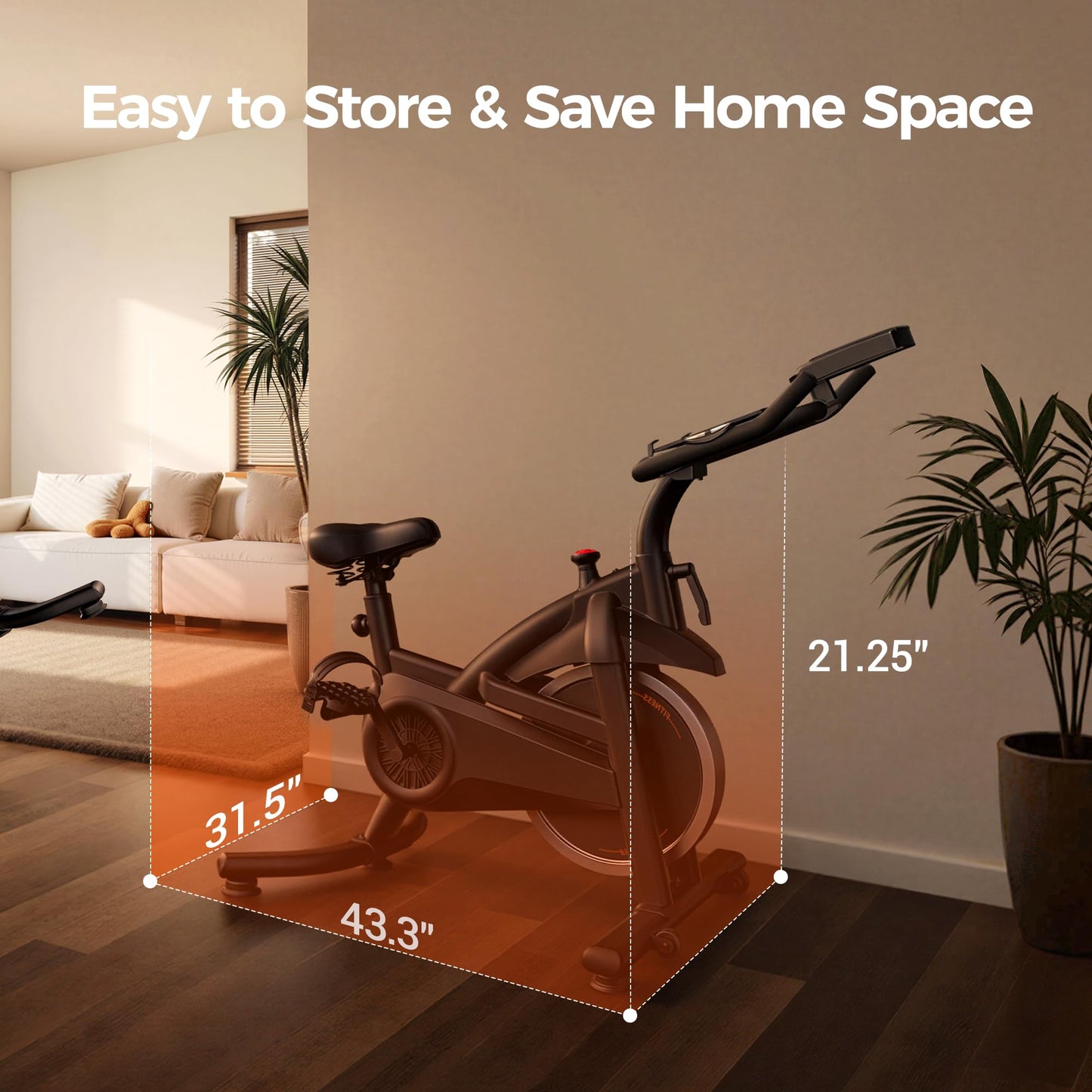 CURSOR FITNESS Exercise Bike, Quiet Belt Drive Stationary Bike for Home with 0-100 Resistance & App, 300 LB High Carbon Steel Training Bike, Indoor Cycling Bike with Tablet Holder and Heart Rate