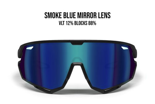 Bertoni Sport Cycling MTB Running Sunglasses for Men Women in TR90 100% UV Block mod. ALPHA (Matt Black/Shiny Black – Blue Mirror Lens)