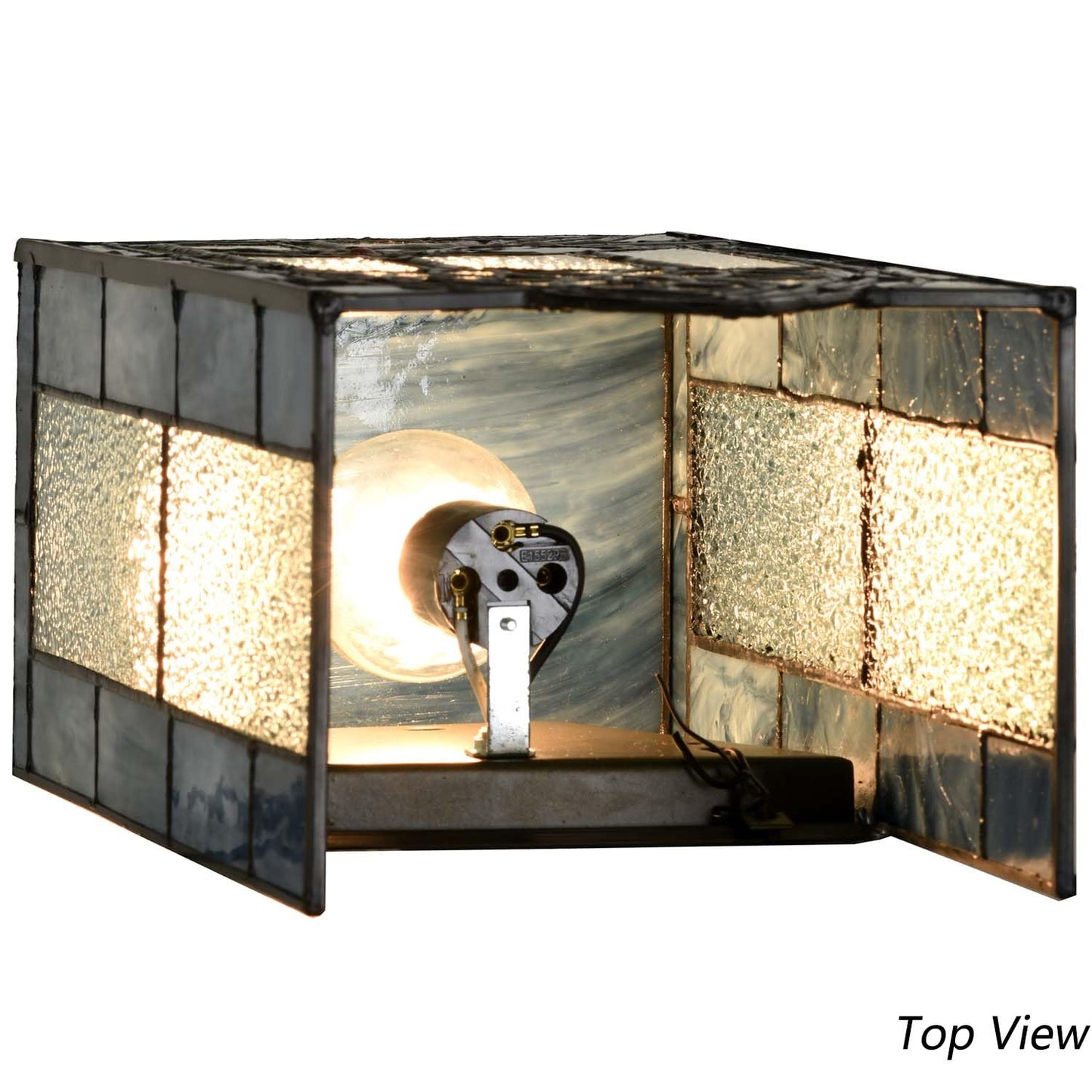 Bieye L10955 Raven Calling Outside The Gothic Window Tiffany Style Stained Glass Wall Sconces Night Light for Home Decor