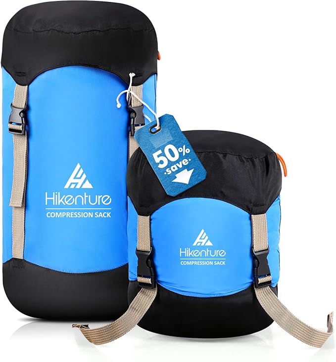 Hikenture Compression Sack for Sleeping Bag, Upgrade Anti-Tear Nylon Sleeping Bag Stuff Sack, 10L/14L/20L/30L Water-Resist...