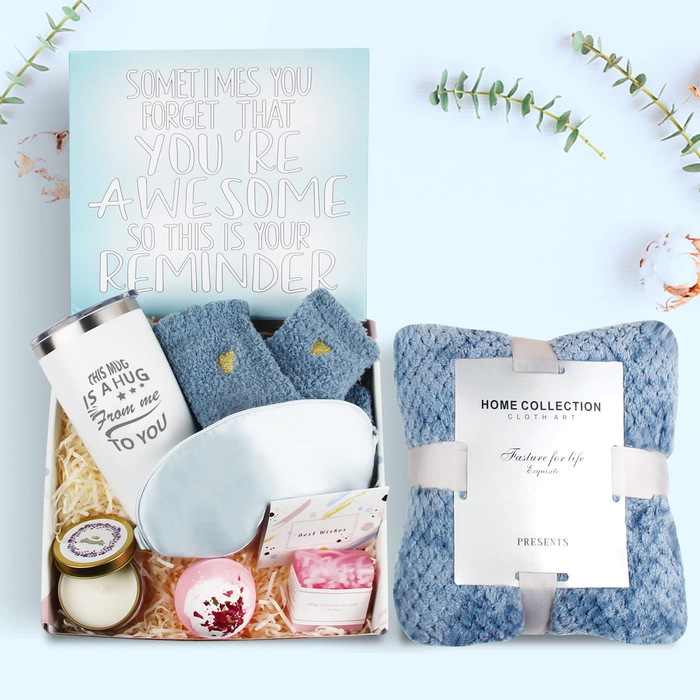 Gifts for Women, Gifts for Mom, Care Package for Women, Relaxing Spa Gift Set, Birthday Baskets, Unique Holiday Gifts Basket for Her, Sister, Mom, Girl Friend, Best Friends