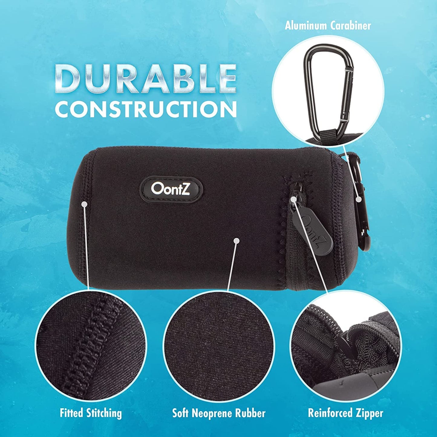 Portable Speaker Carry Case - Fits Oontz Angle 3 Ultra Speakers - Soft Case With Interior Cable Storage And Aluminum Carabiner B