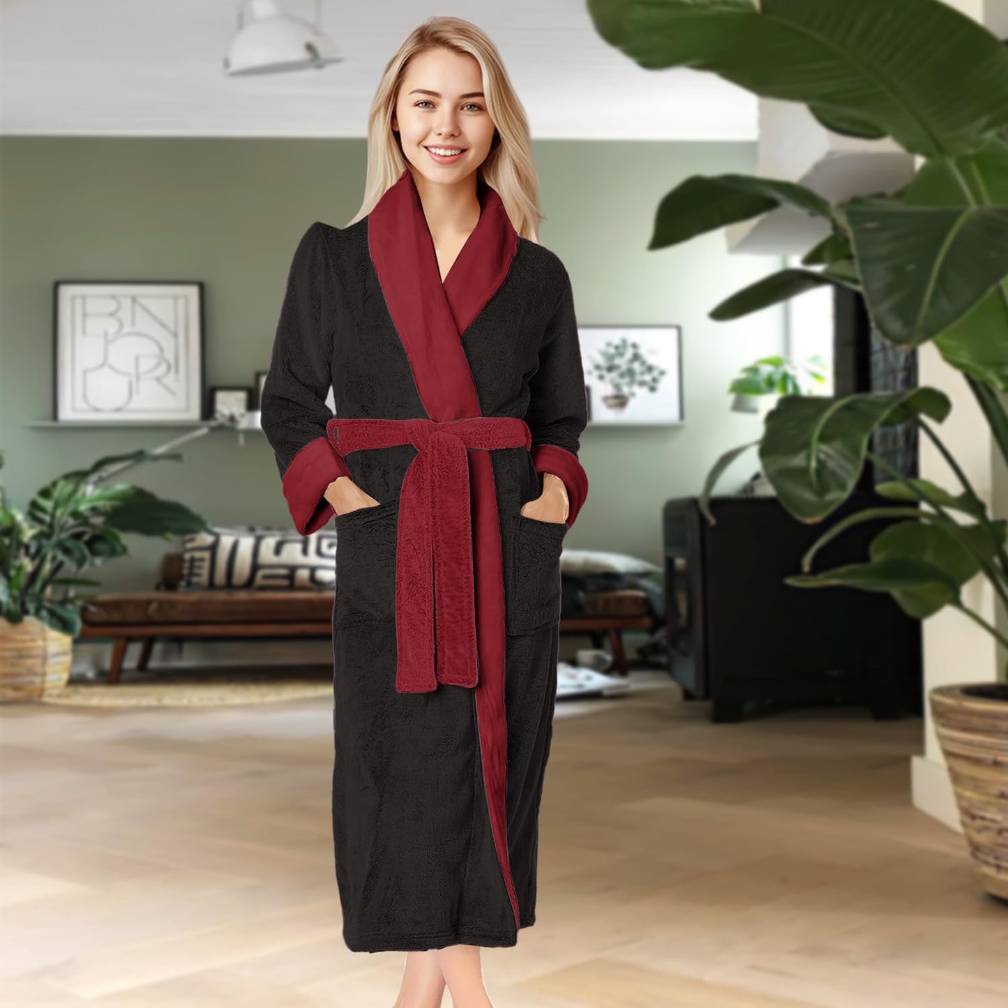 Vprintes Trophy Wife Fleece Robe - Gifts for Her Wife Gifts from Husband - Birthday Gifts for Wife Anniversary (Small/Medium).