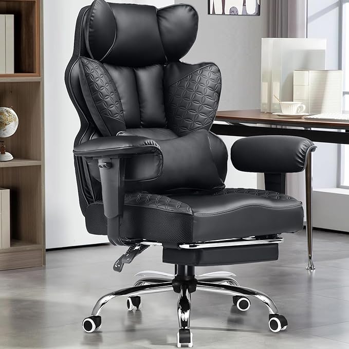 GTRACING Big and Tall Gaming Chair 400lbs Heavy Duty Office Chair with Foot Rest & Ergonomic Pocket Spring Lumbar Support,...