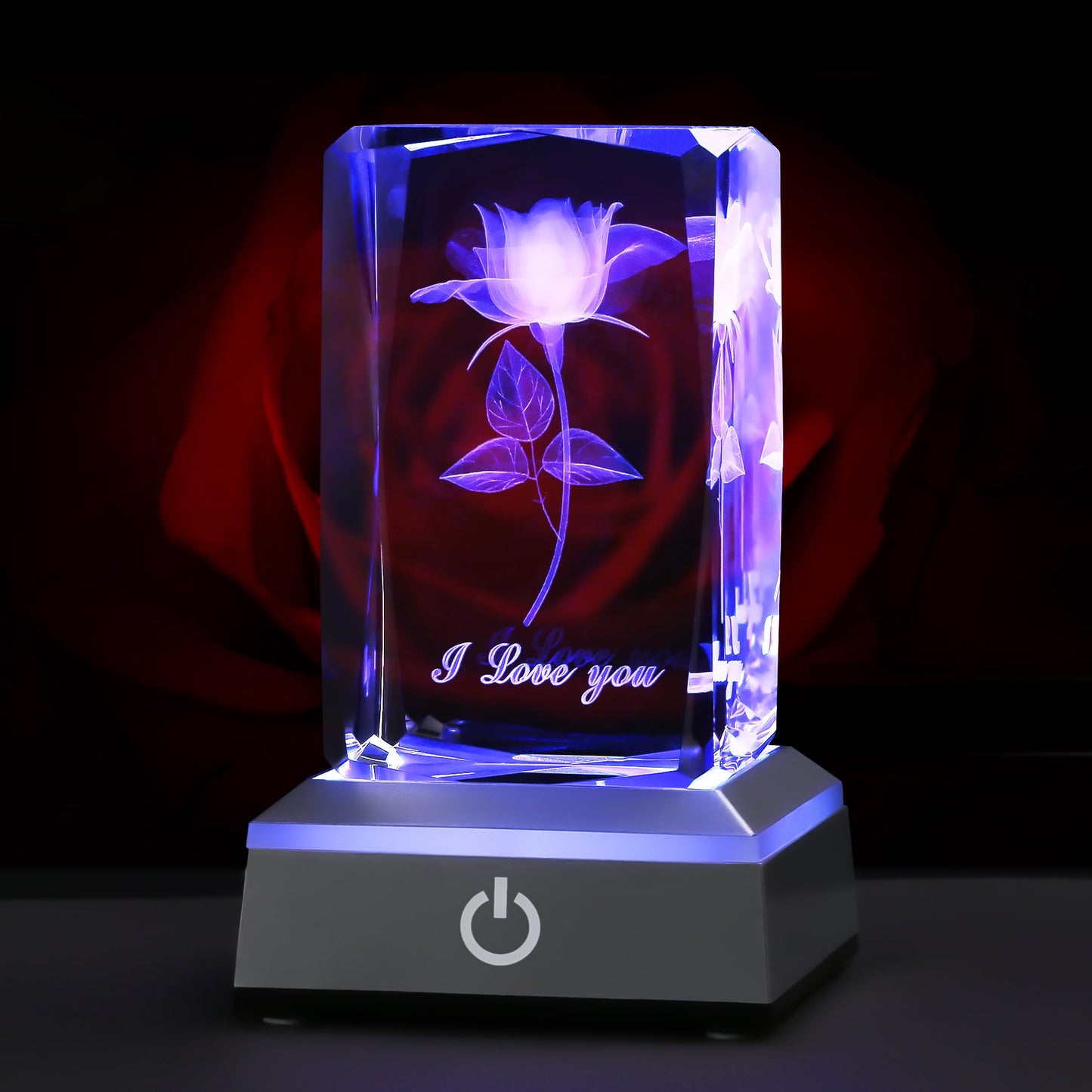 PODOI 3D Rose Crystal Birthday Gifts for Girlfriend, Valentines Day Anniversary Mothers Day Thanksgiving Christmas Gifts for Her Wife Mom Couple, Presents for Woman