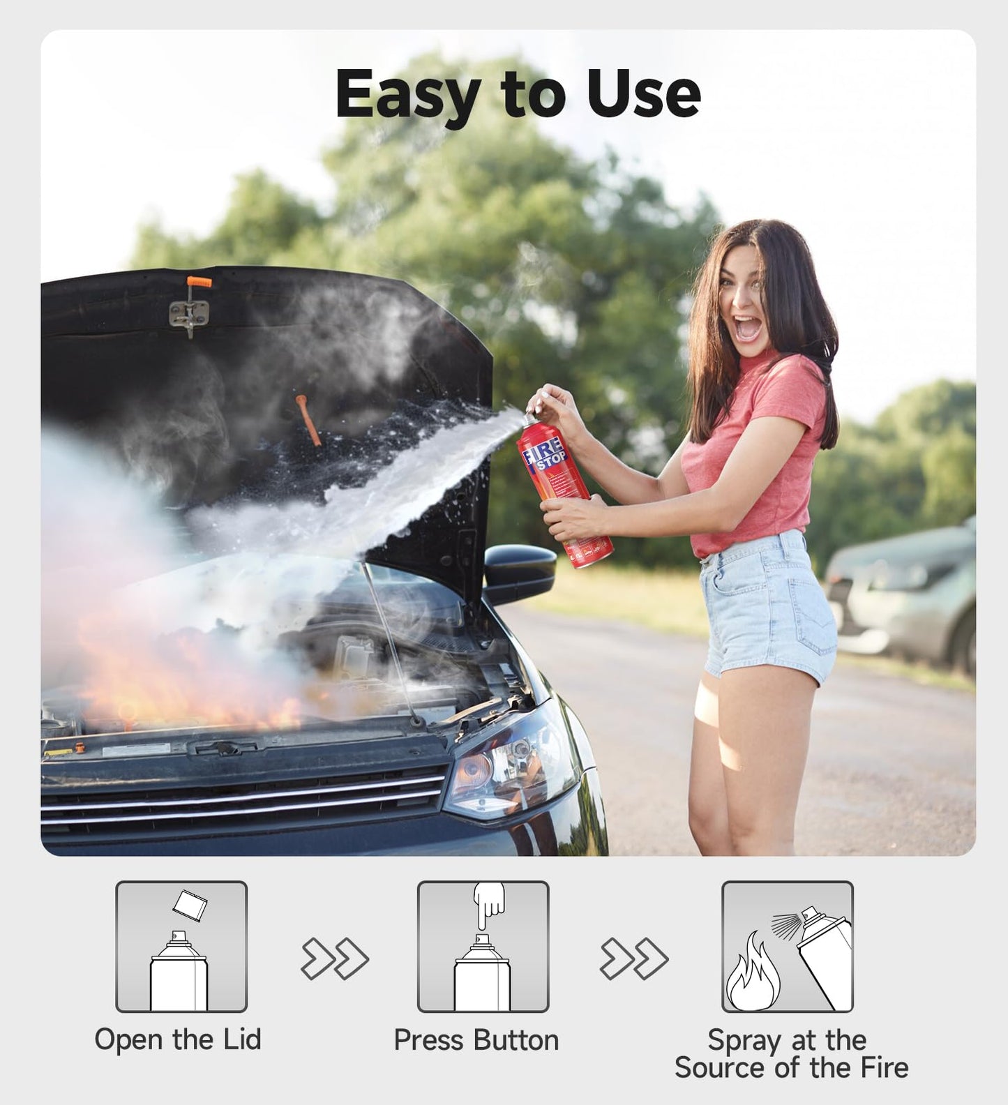 AmzBoom Fire Extinguisher 4-Pack with Mount Brackets，Portable for Home, Kitchen, Car, Boat，BBQ -Multi-Purpose Fire Protection