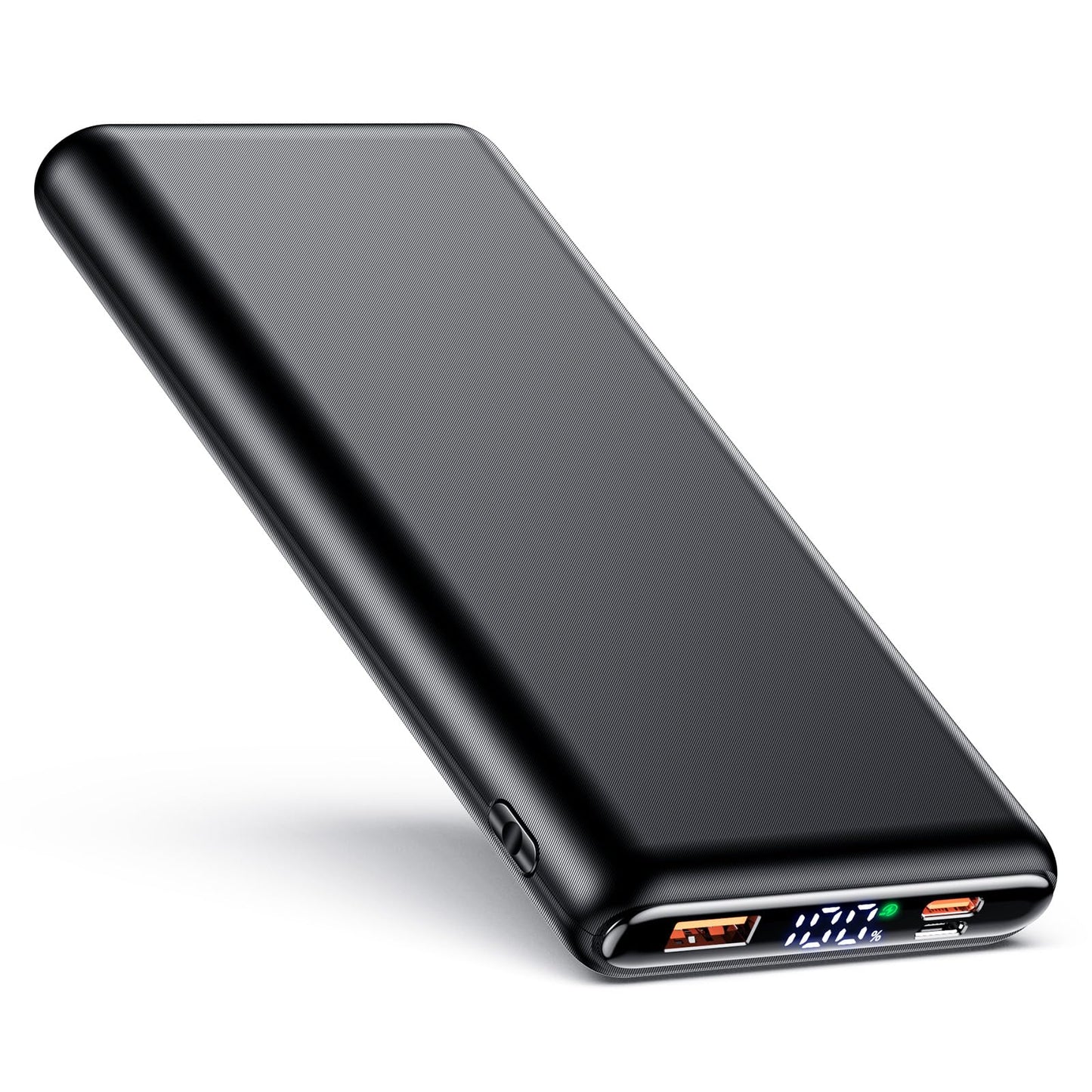 ZZI Portable Charger, 32000mAh 5V/3A Power Bank with Dual 22.5W High-Speed Charging, Thinnest Travel Essentials with LED Display, Battery Pack Compatible with iPhone Samsung iPad etc (Black)