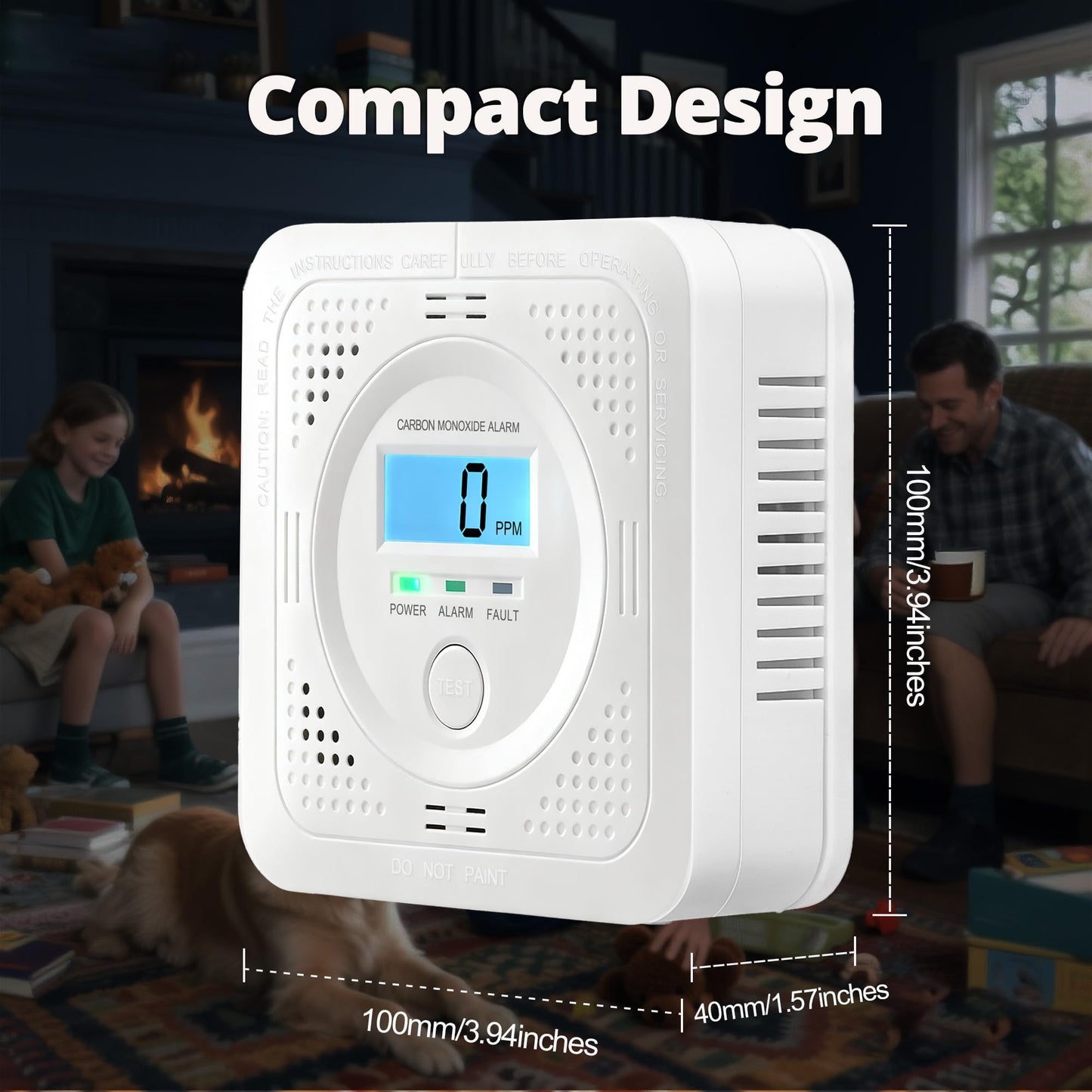 Carbon Monoxide detectors with LCD Constant Display, 85db Alarm & Low Power Design, Portable co Detector for Homes, rvs & Boats