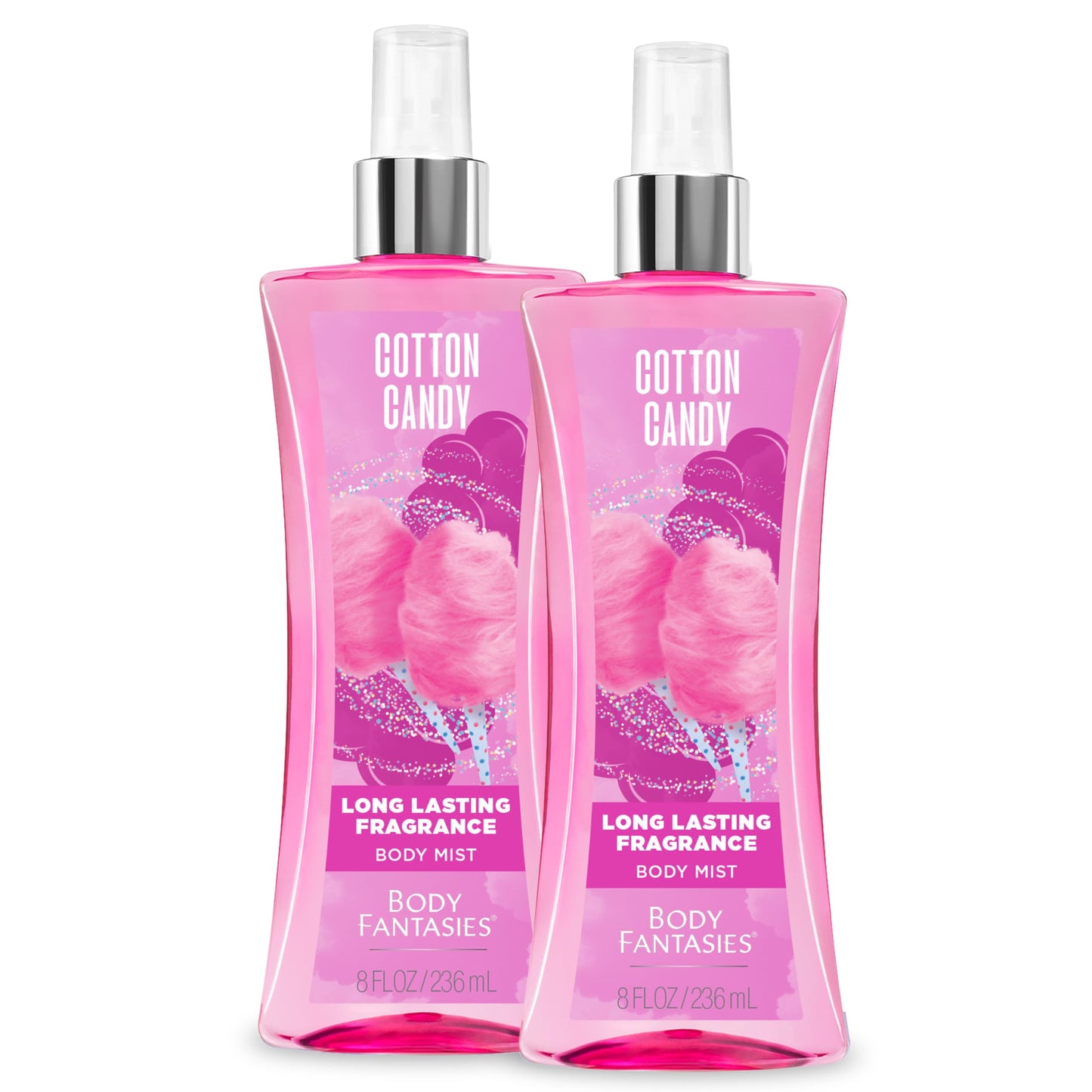 Body Fantasies Signature Fragrance Body Spray, Cotton Candy, 8 fl oz (Pack of 2)