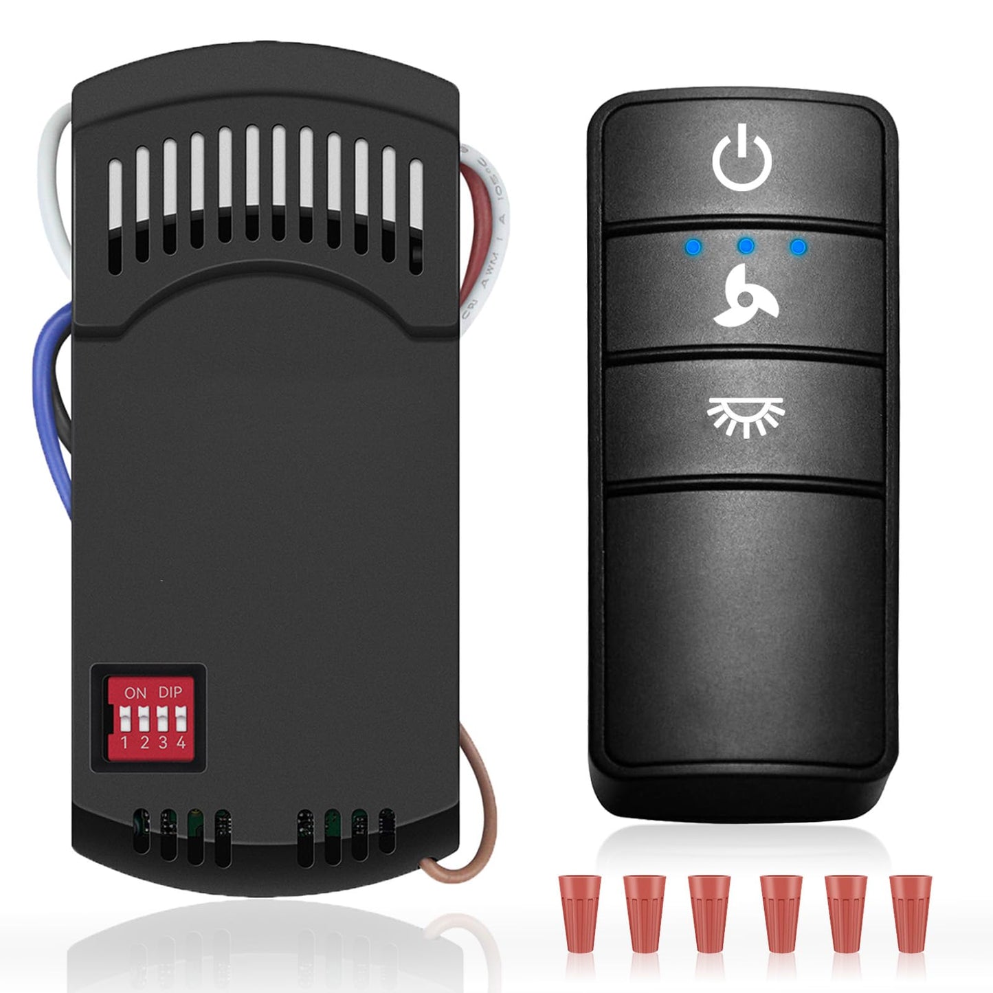Hampton Bay Ceiling Fan Remote, Universal Ceiling Fan Remote Control Kit, 3-Speed, Light Dimmer, Time Delay, Replacement For Ham