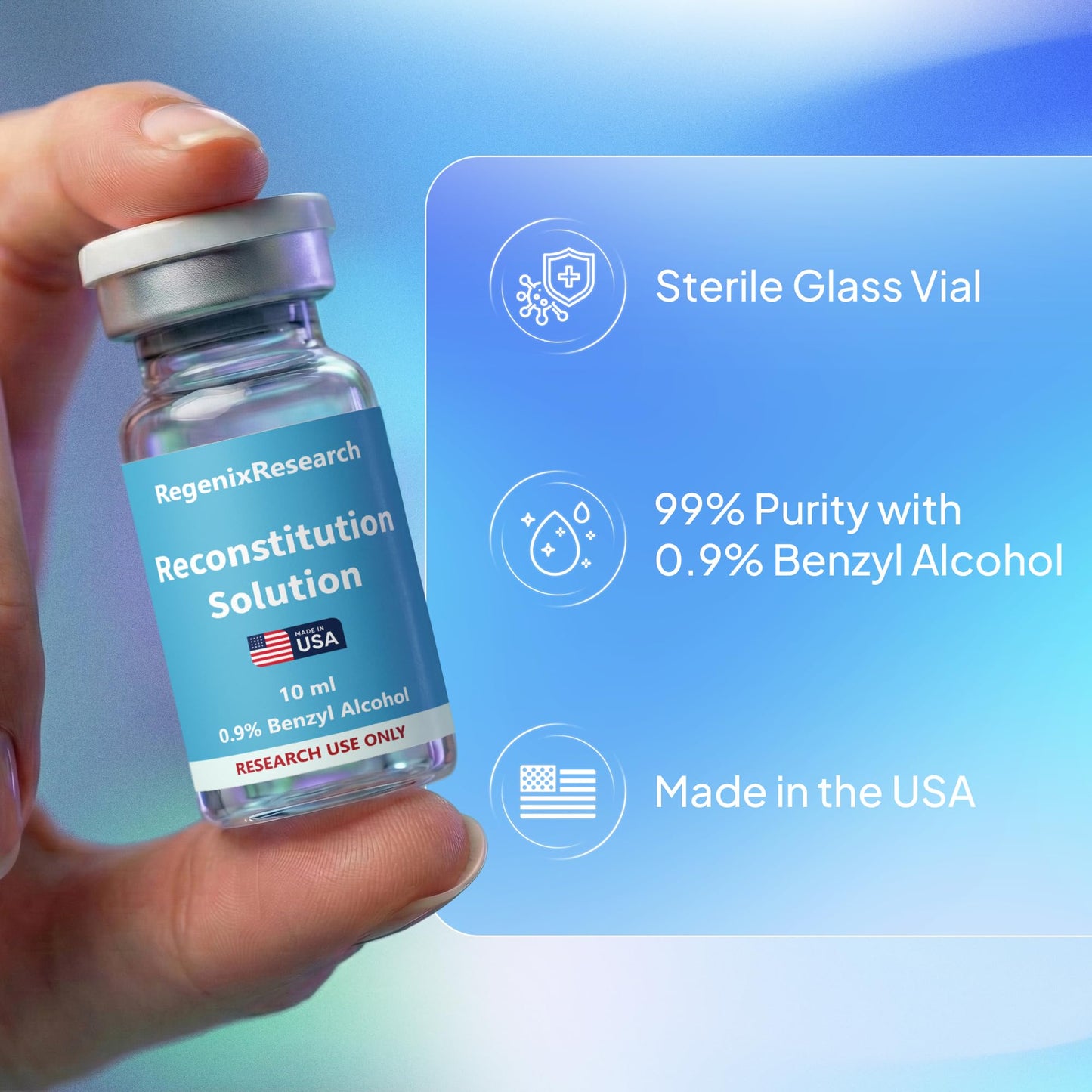 RegenixResearch Laboratory Dilution Solvent - Ultra-Pure & USA-Made - 2 Pack (10 ml) - Research Use Only