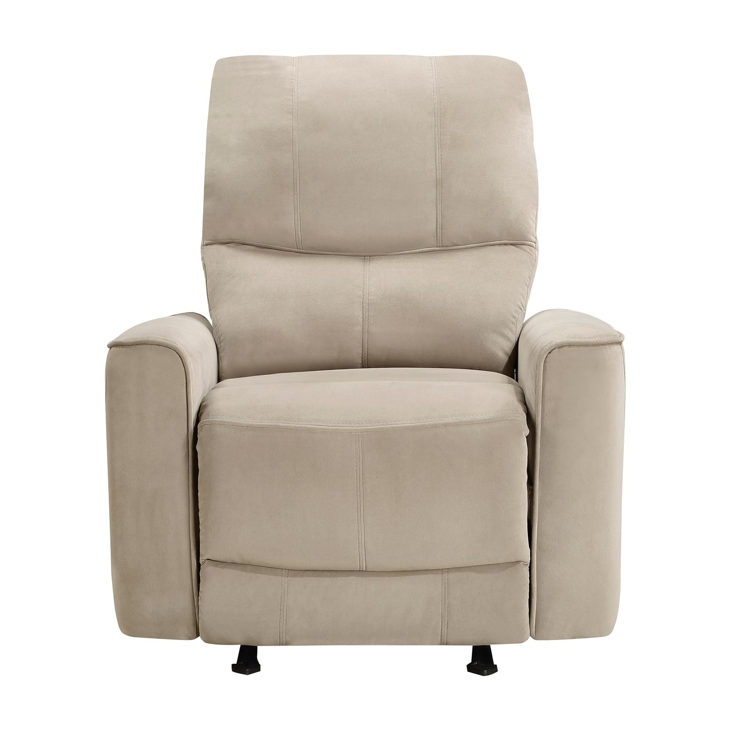 Lexicon Power Recliner Chair Living Room Velvet Reclining Sofa Chair, Home Theater Seating, Power Rocker Recliner Sofa Chair for Living Room/Office/Apartment, Light Brown
