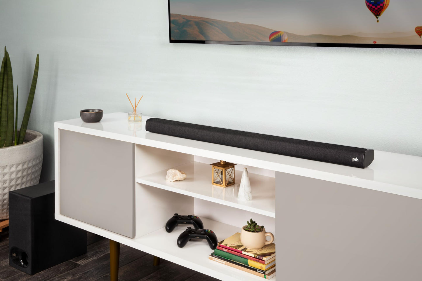 Polk Audio Signa S2D Sound Bar with Wireless Subwoofer (Online Exclusive Finish), Dolby Digital & DTS Virtual Surround, VoiceAdjust Technology, Bluetooth Music Streaming, Aux, HDMI & Optical Inputs