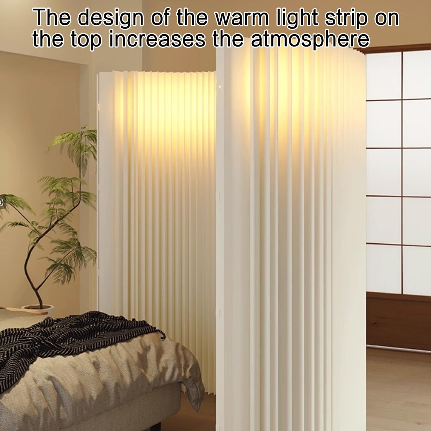 Portable Folding Paper Room Divider, Lightweight Retractable Partition for Easy Room Separation, Ideal for Home, Office, Privacy, and Space Management