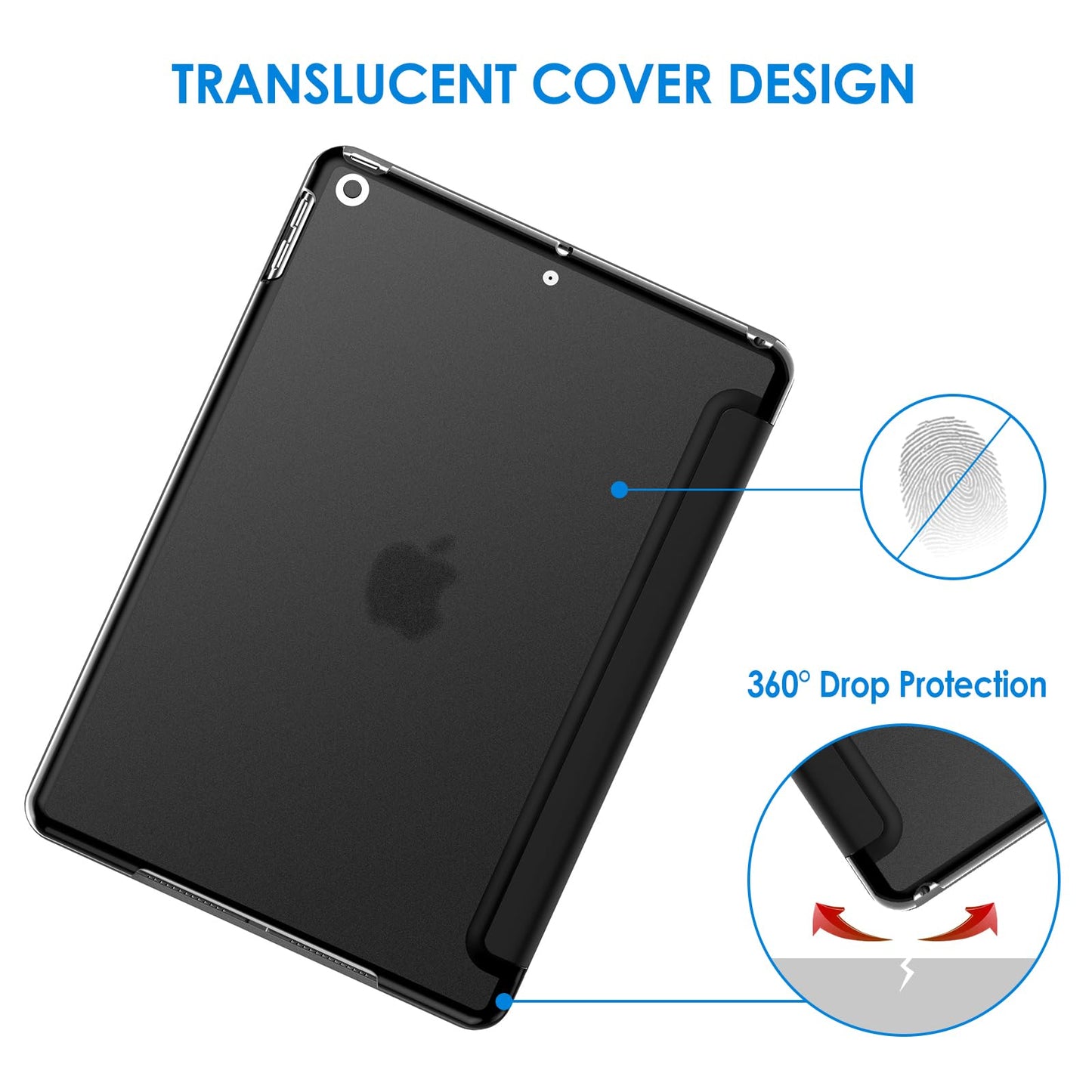 Jetech Case For Ipad 10.2-Inch (2021/2020/2019 Model, 9/8/7 Generation), Auto Wake/Sleep Cover (Black)