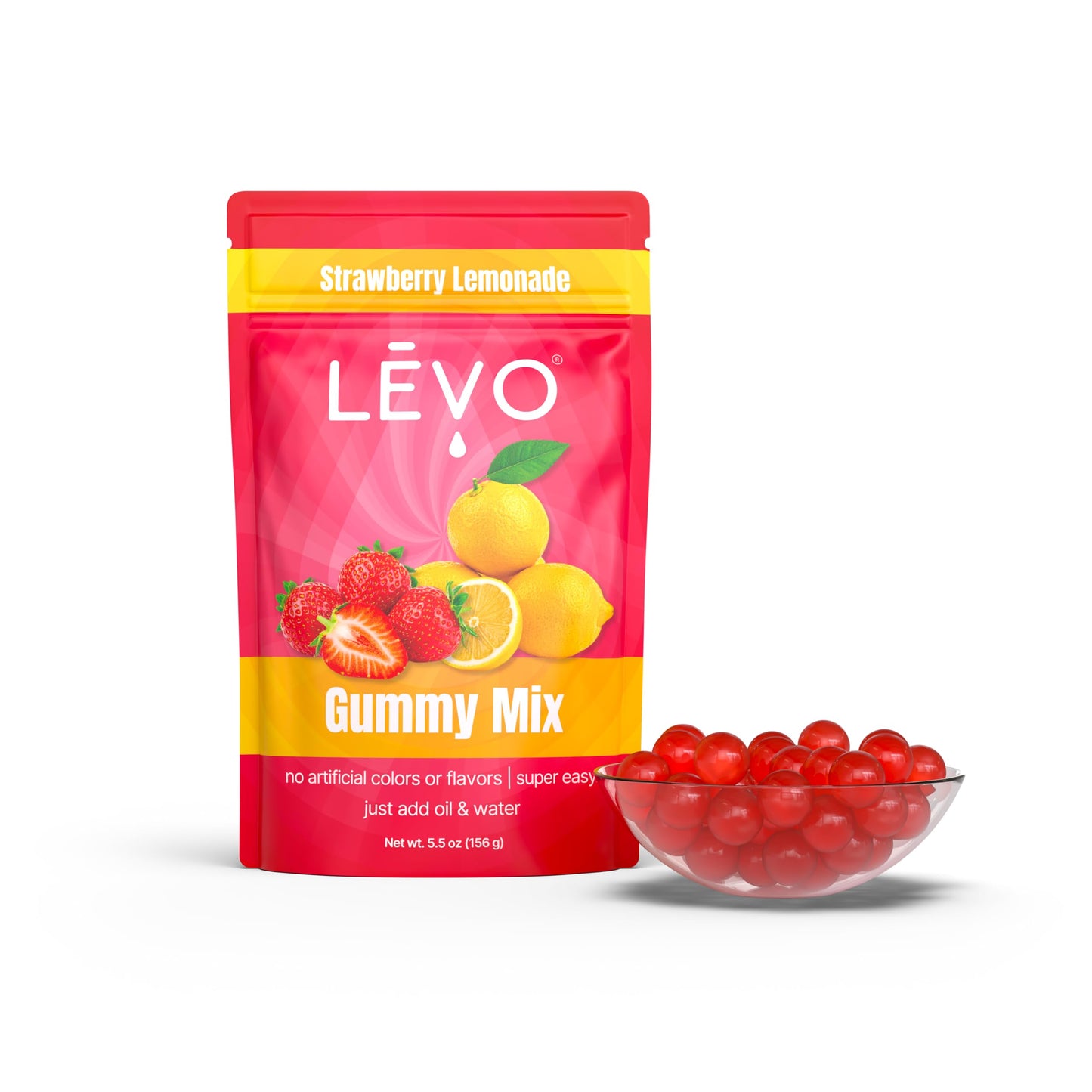 LĒVO Gummy Making Bundle with Gummy Mixer Machine, 2 Silicone Molds & 2 Mixes (Cherry & Strawberry Lemonade) - Hands-Free Infused Edible & Gummy Candy Making Kit with set of Two Molds and Mixes