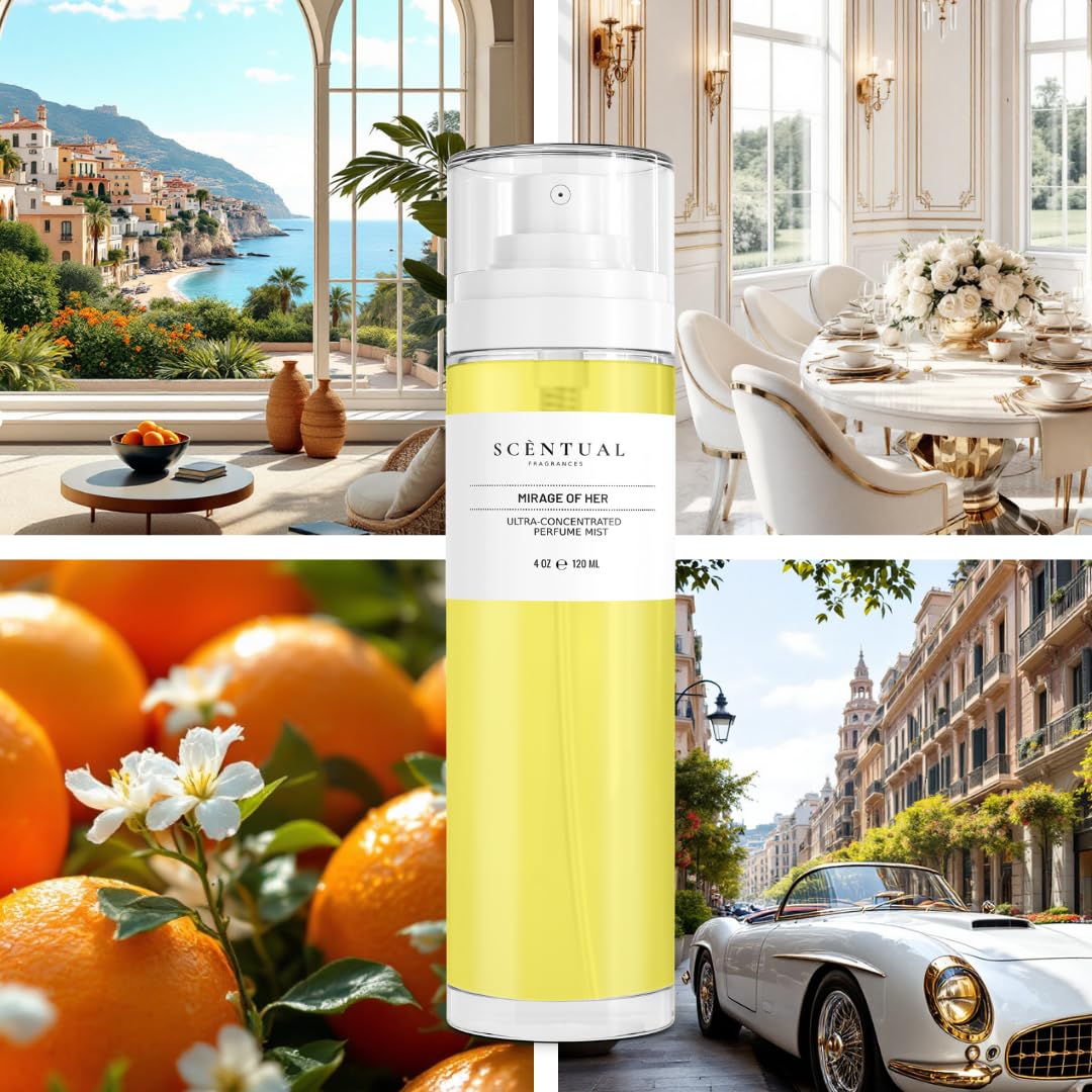 Scentual Fragrances, Luxury Perfume Oil, Ultra-Concentrated Women Roll-On Fragrance Oil, Long Lasting Rollerball Travel Mini Perfume, Vegan, Alcohol & Cruelty Free 10ml (Mirage of Her)