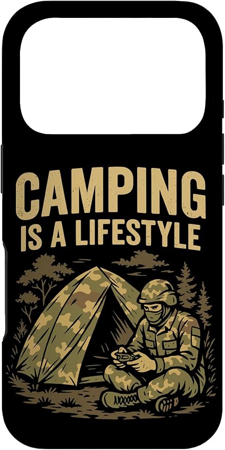 Camping Lifestyle Funny Outdoors Survival Gamer Humor Gaming Case for iPhone 17 Pro