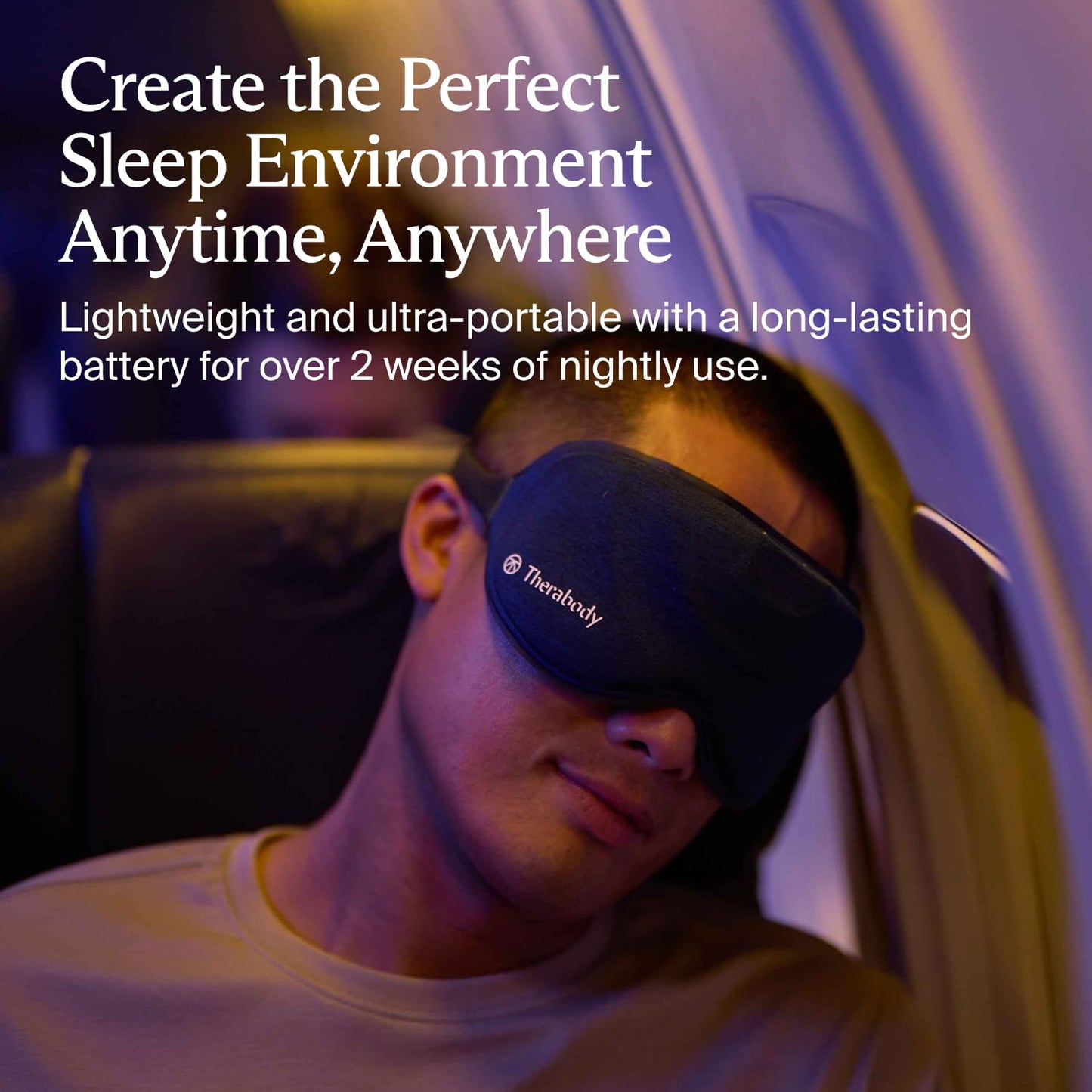 TheraGun Therabody Sleep Mask Ultra-Comfortable, 100% Blackout Sleep Eye Mask with Gentle Eye Massager Vibration for Stress Relief, Headache Relief & Self Care - Facial Massager for Women & Men