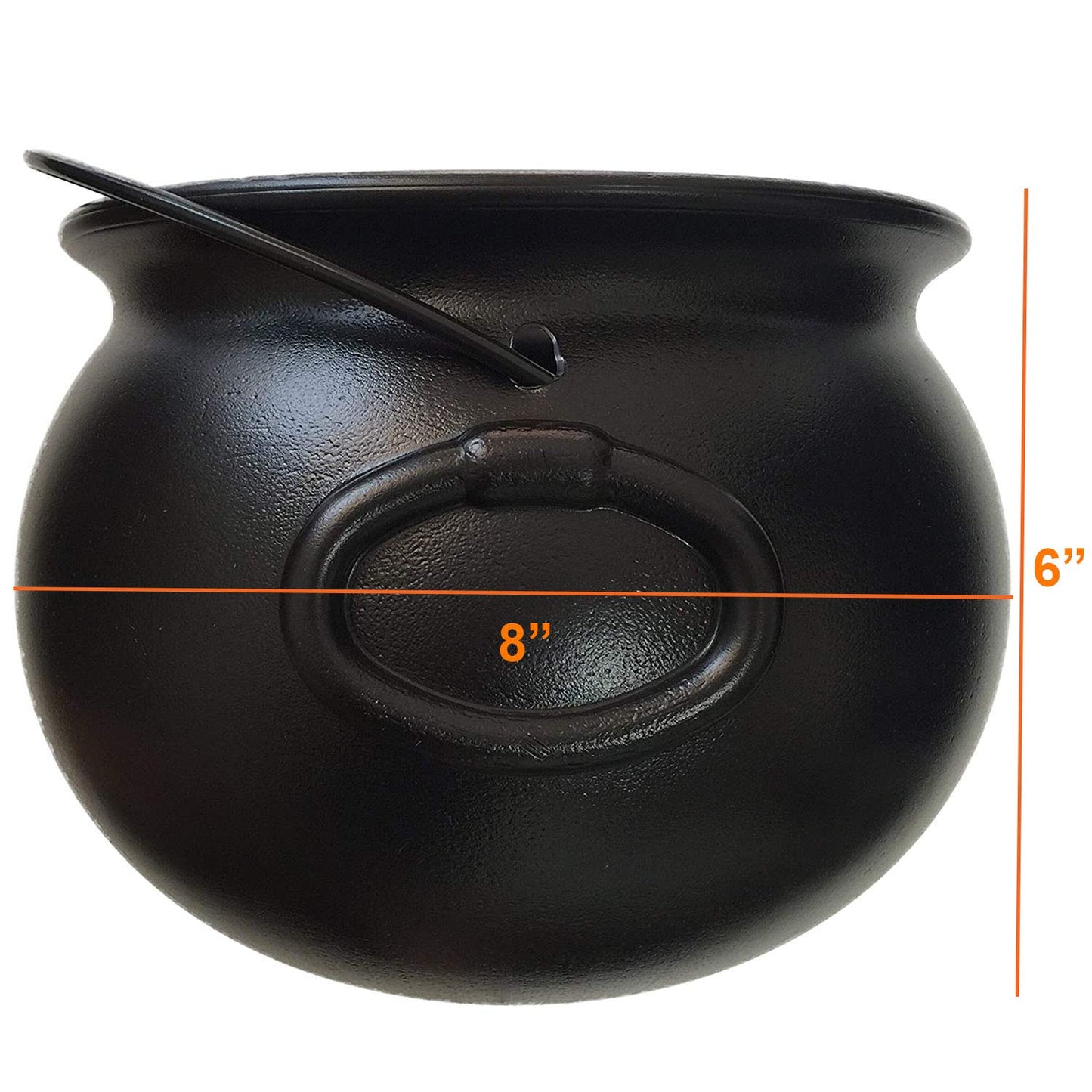 GiftExpress 8" Black Cauldron Bucket – Halloween Candy Bowl, Trick or Treat, St. Patrick's Pot of Gold Decor, Witch Kettle for Party Supplies