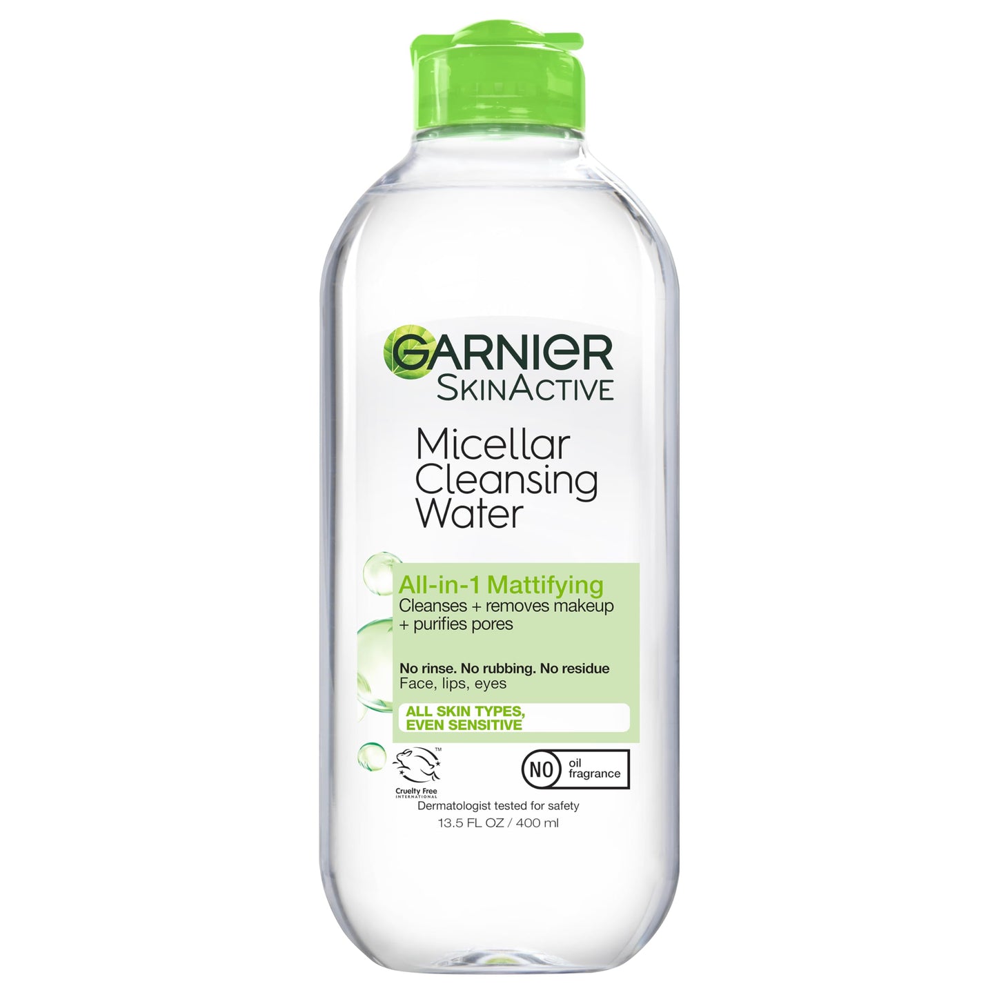 Garnier Micellar Water for Oily Skin, Facial Cleanser & Makeup Remover, Mattifying, For All Skin Types, Vegan, Cruelty Free, 13.