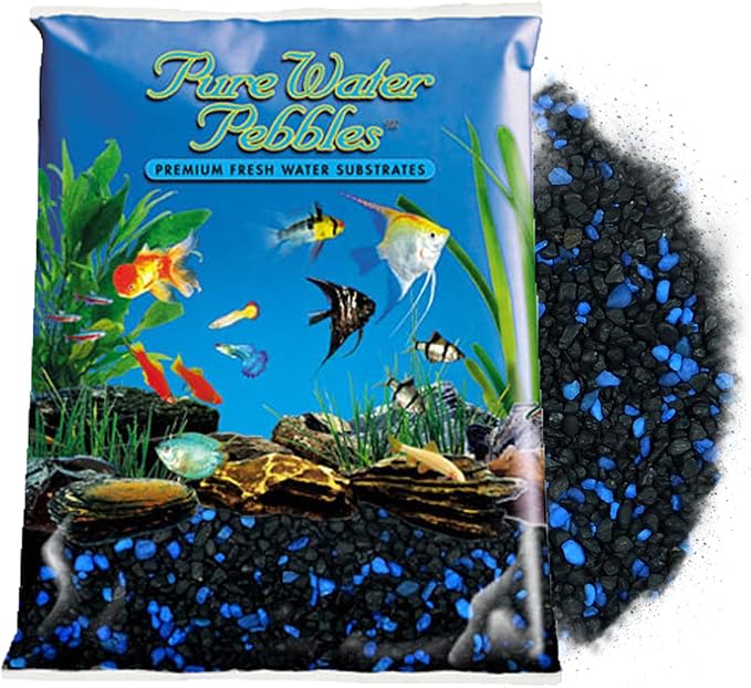Pure Water Pebbles Midnight Glo Aquarium Gravel - 5 lbs - Non-Toxic, Colorfast, Vibrant Substrate for Aquariums, Terrarium...