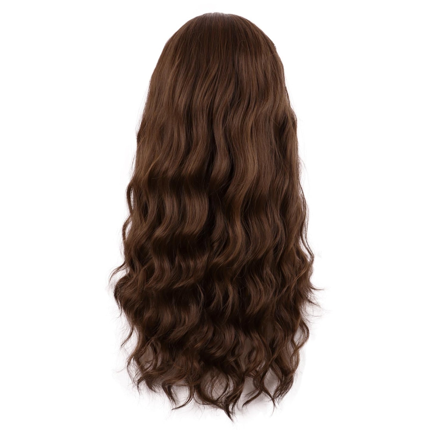 MapofBeauty 28 Inch/70 cm Long Wavy Middle Part with No Bangs Synthetic Fiber Curly Fashion Women Party Cosplay Wig (Brown)
