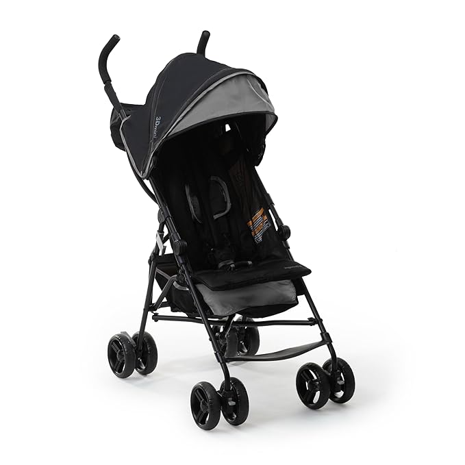 Ingenuity 3D Mini Convenience Stroller – Lightweight Stroller with Compact Fold, Multi-Position Recline, Canopy with Pop O...