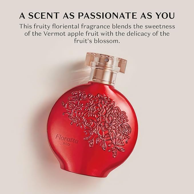 O Boticário Floratta Red Eau de Toilette, Long-Lasting, Fresh Floral Fragrance Perfume for Women, 2.5 Ounce