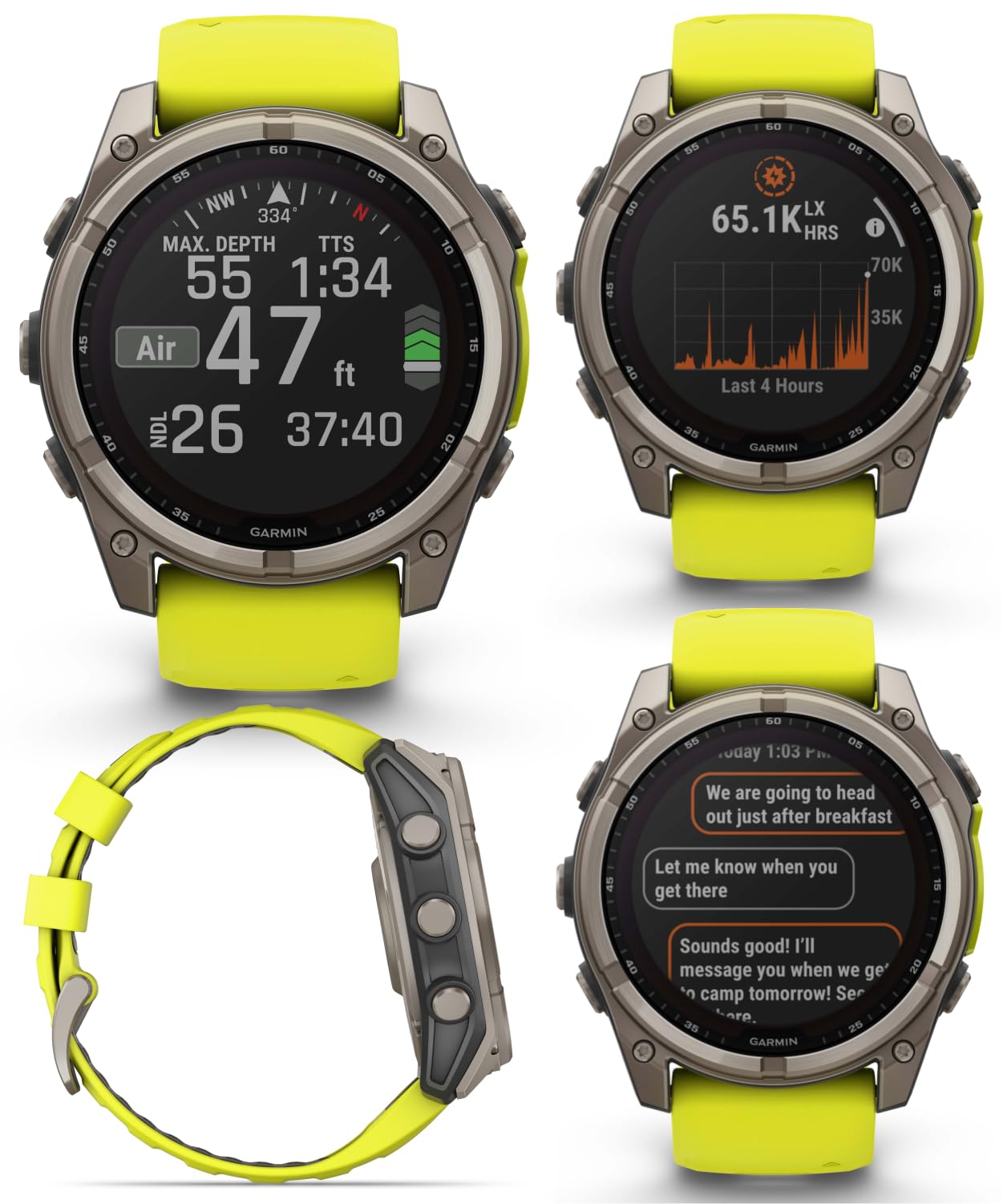 Garmin Fenix 8 51 Mm, Solar, Sapphire Amp Yellow/Graphite Silicone Gps Multisport Smartwatch With Wearable4U White Earbuds Bundl