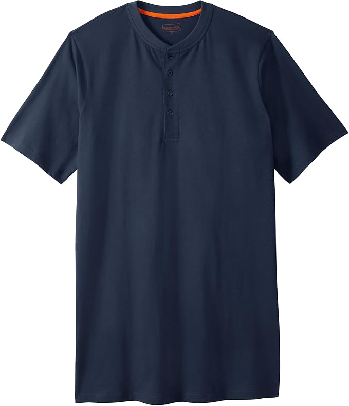 Boulder Creek by Kingsize Men's Big & Tall Heavyweight Longer-Length Short-Sleeve Henley Shirt