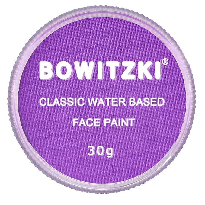 Bowitzki 30g Professional Face Paint Body Paint Water Based Face painting Makeup Safe for Kids and Adults Split Cake Single Color (Light Purple)