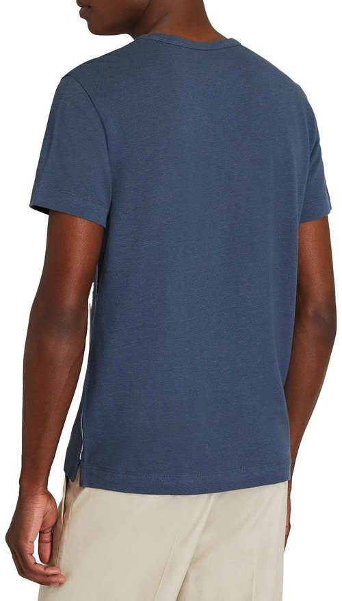 CLUB MONACO Men's Short Sleeve Indigo Henley, Navy/Bleu Marine