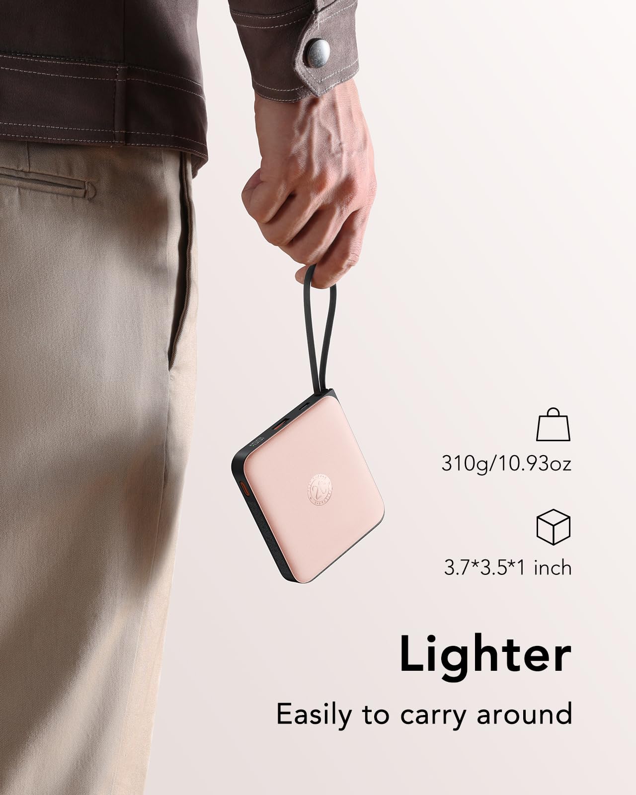 Vrurc 20000Mah Power Bank Built-In Cables, Travel Essentials, Portable Charger 22.5W Fast Charging Usb C Battery Pack, Phone Bat