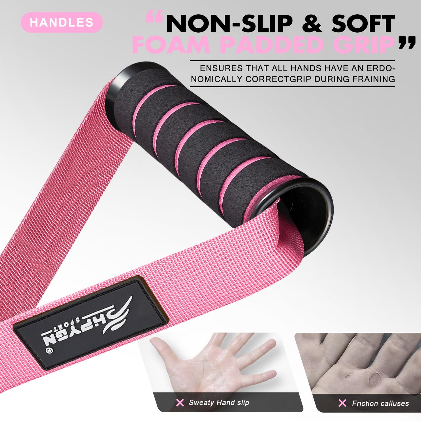 HPYGN Gym Equipment, Gym Exercise Handles, Cable Attachments for Gym, Replacement Handle Attachments for Cable Machine Pulleys, Resistance Band and Strength Trainer, Pull Down Workout Accessories