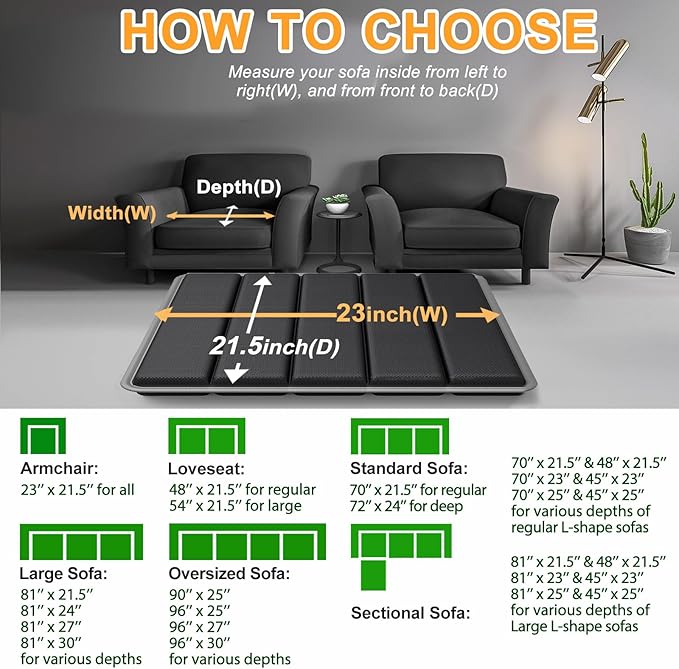 LAVEVE Heavy Duty Couch Cushion Support Board for Sagging Sofa, 21.5''x23'' Extra Thick Solid Wood Under Couch Insert with Anti-Slip Dots, Repair Sagging Spring Sofa and Replace Worn Cushions