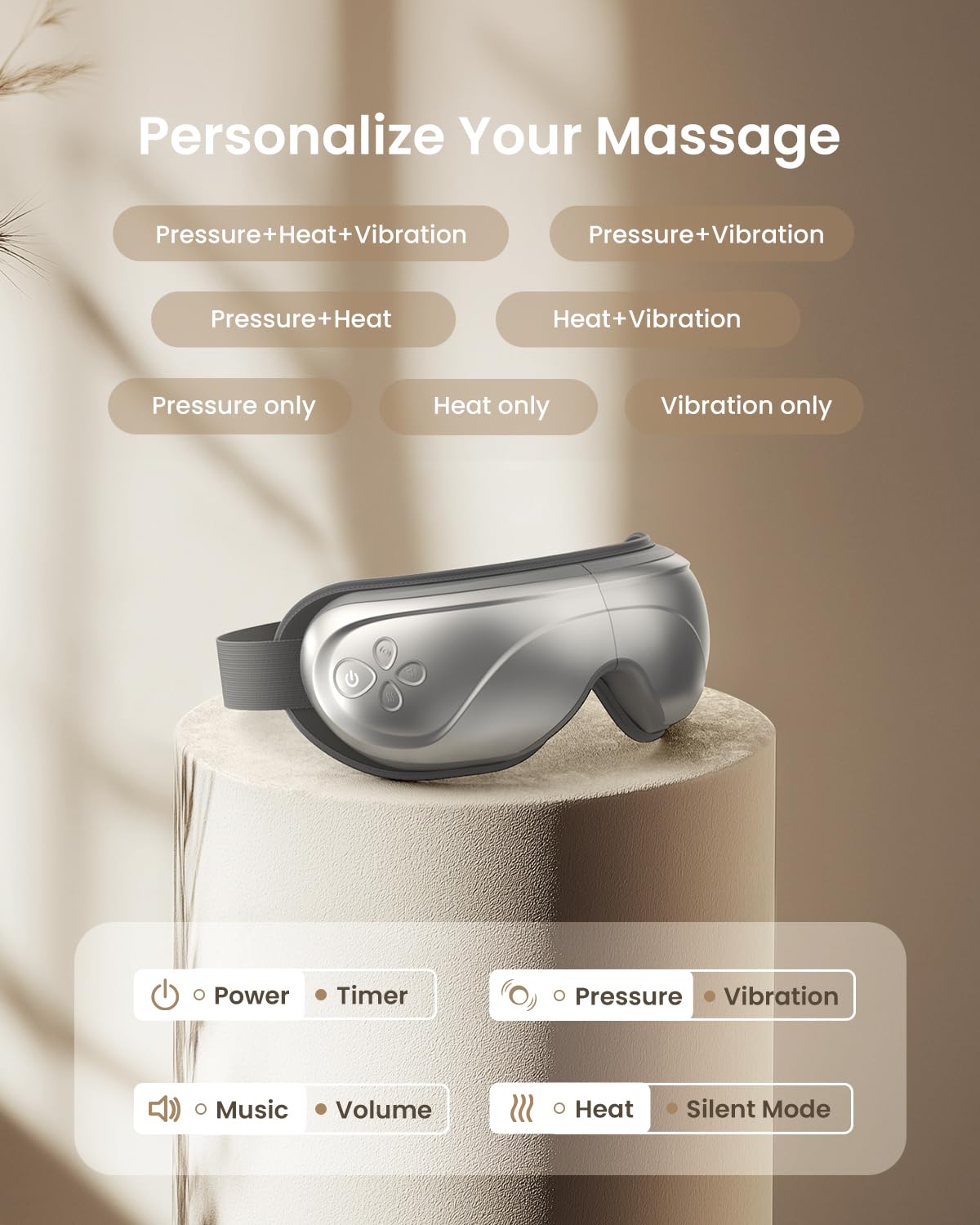 RENPHO Eye Massager with Heat and Cooling, Valentines Day Birthday Gifts for Mom Dad Women Men Heated Eye Mask for Reduce Strain Improve Sleep Eyeris 2