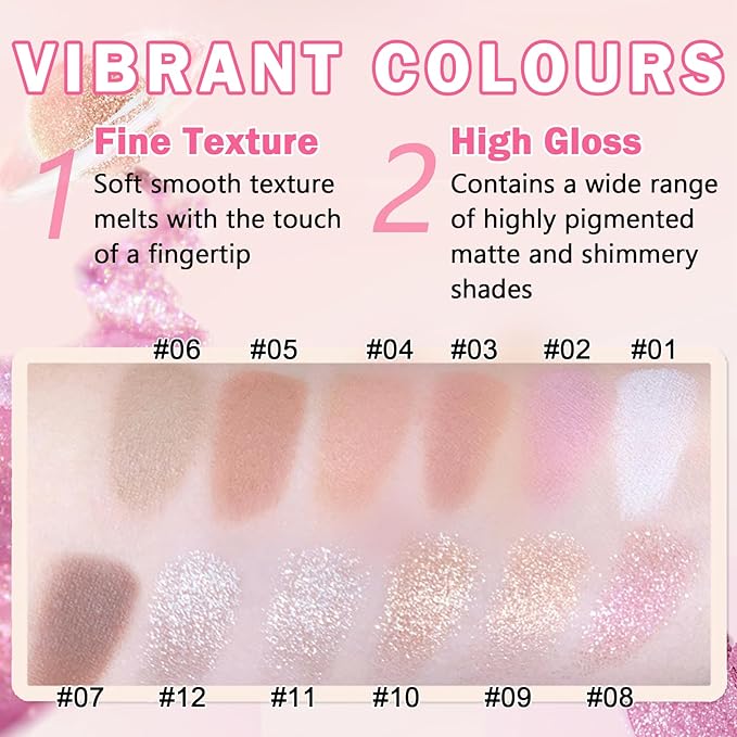 Glitter Champagne Glow Single Eyeshadow,Ultra Fine Shimmer Eyeshadow Lightweight Sparkling Blendable Formula,Daily Multiuse Glossy Eyes Makeup (09 Moonstone + 11 Weaving Maid)