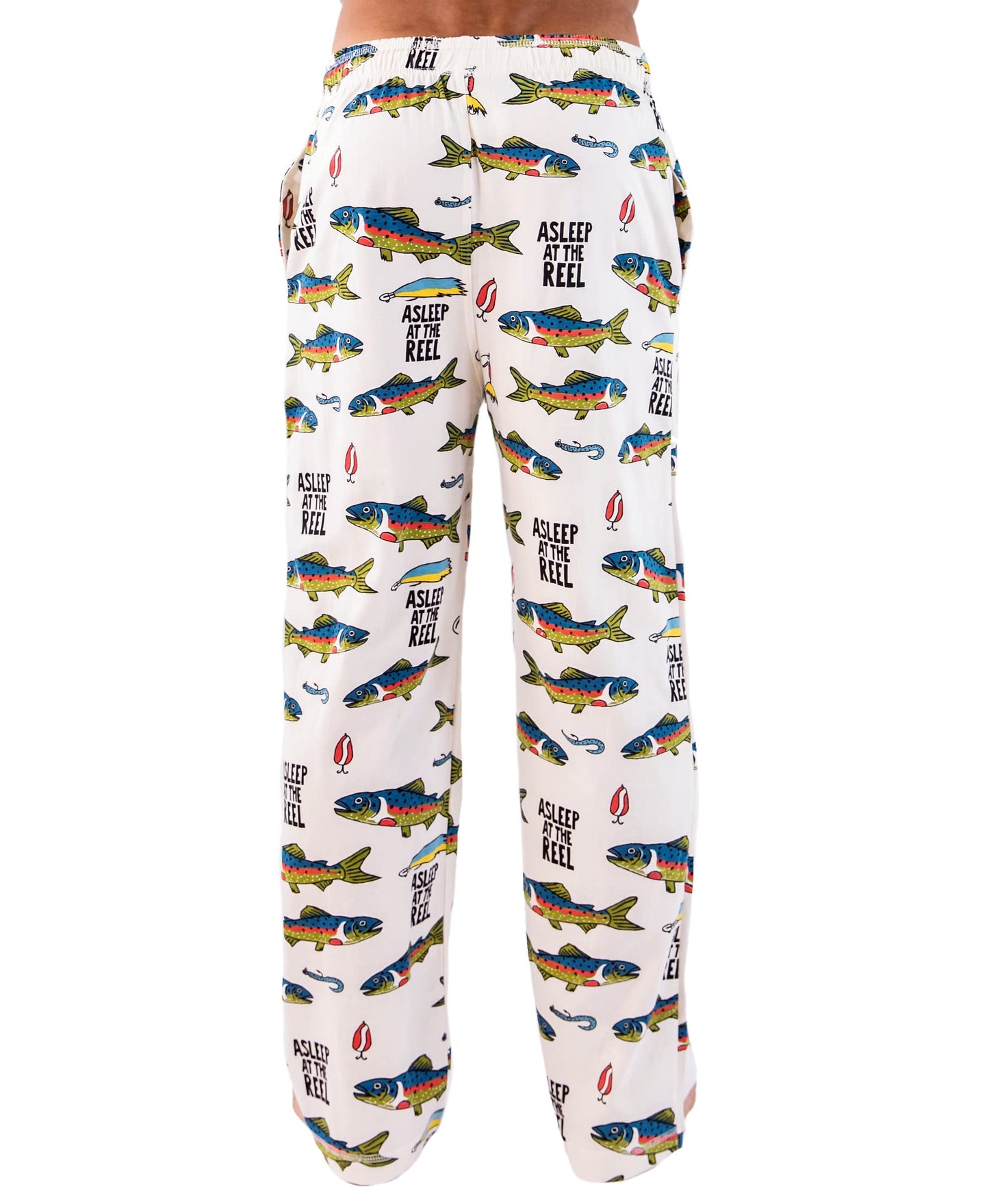 Lazy One Funny Ocean Pajama Pants For Men, Men's Separate Bottoms, Lounge Pants, Fishing, Outdoors (Asleep At The Reel, X-LARGE)
