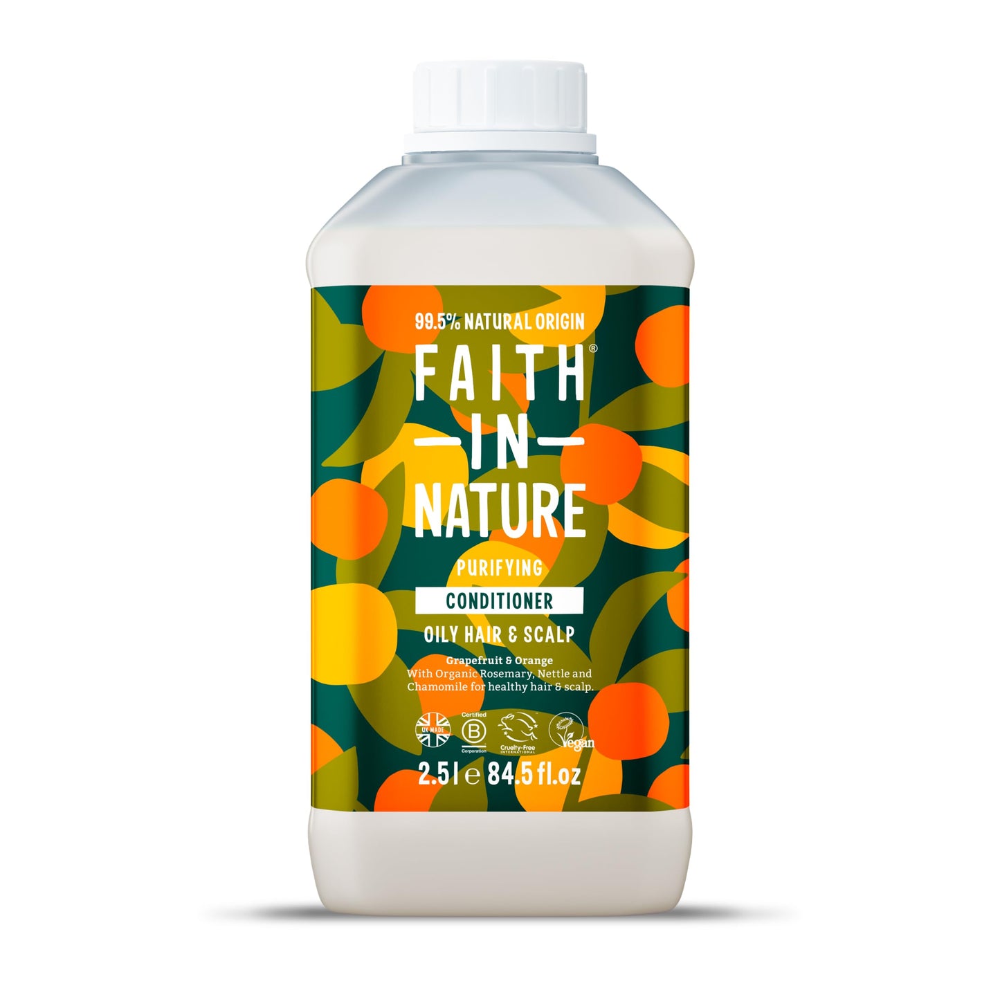 FAITH IN NATURE Natural Conditioner - Vegan & Cruelty Free, No SLS or Parabens - 84.5 fl oz, Grapefruit & Orange