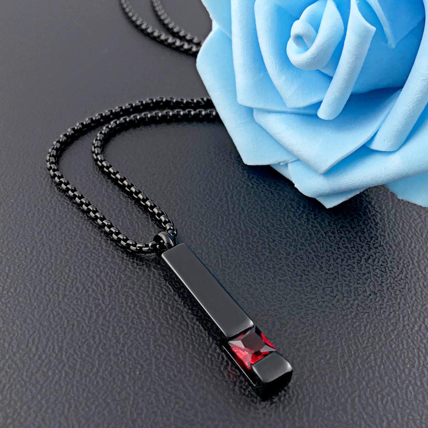 YOUFENG Urn Necklaces for Ashes Birthstone Cube Urns for Human Ashes Memorial Cremation Urn Locket Keepsake Ashes Jewelry (July)