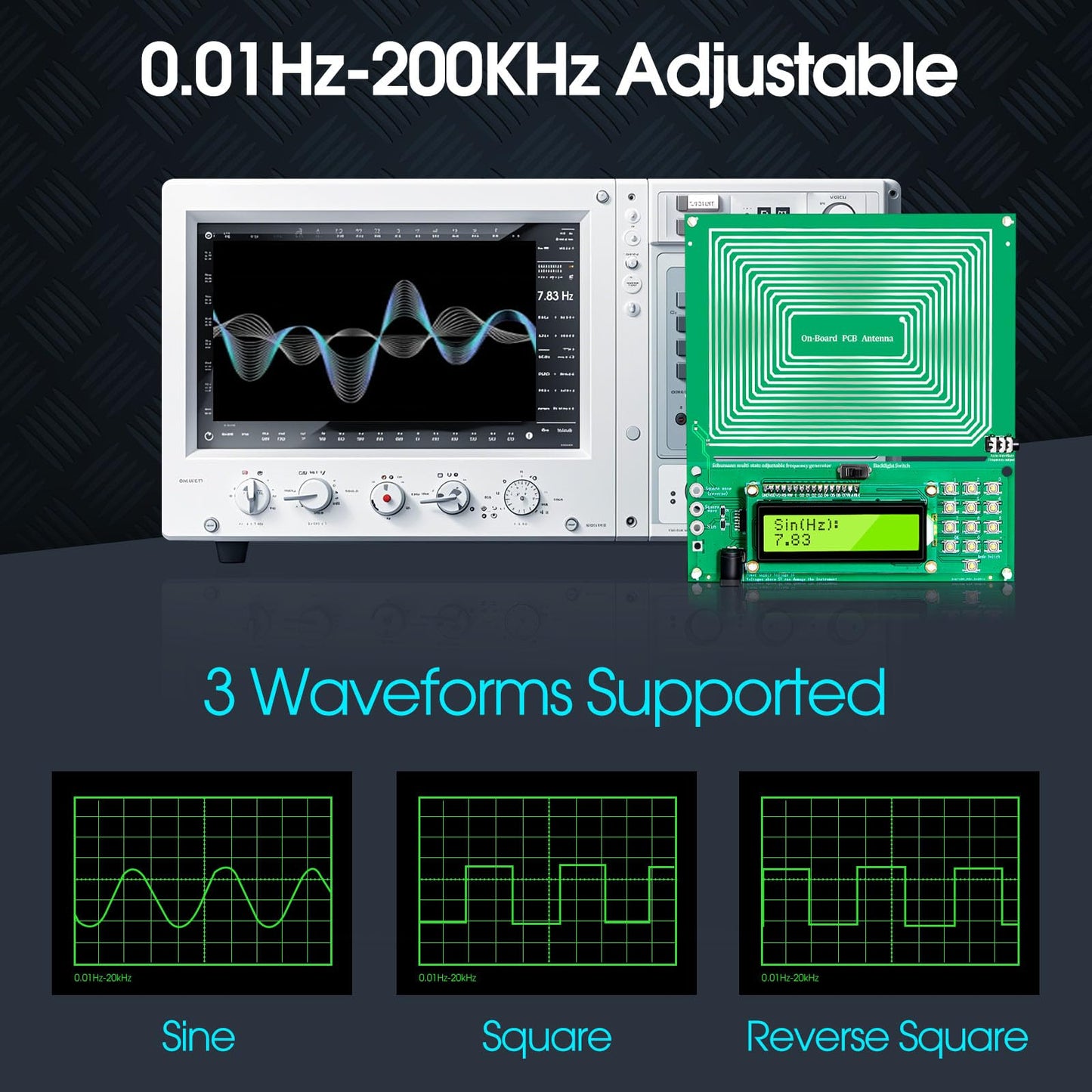 Frequency Generator for Healing (0.01Hz-200KHz), 7.83Hz Schumann Resonance Generator, Sound Frequency Machine for Meditation, Stress Relief, Relaxation, and Yoga