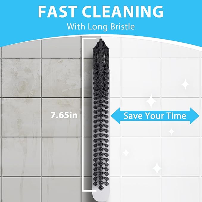 Grout Cleaning Brush, V Shape Stiff Grout Cleaner Brush for Floors Tile Grout Scrubber Bathroom Shower Corner, 1 Pcs