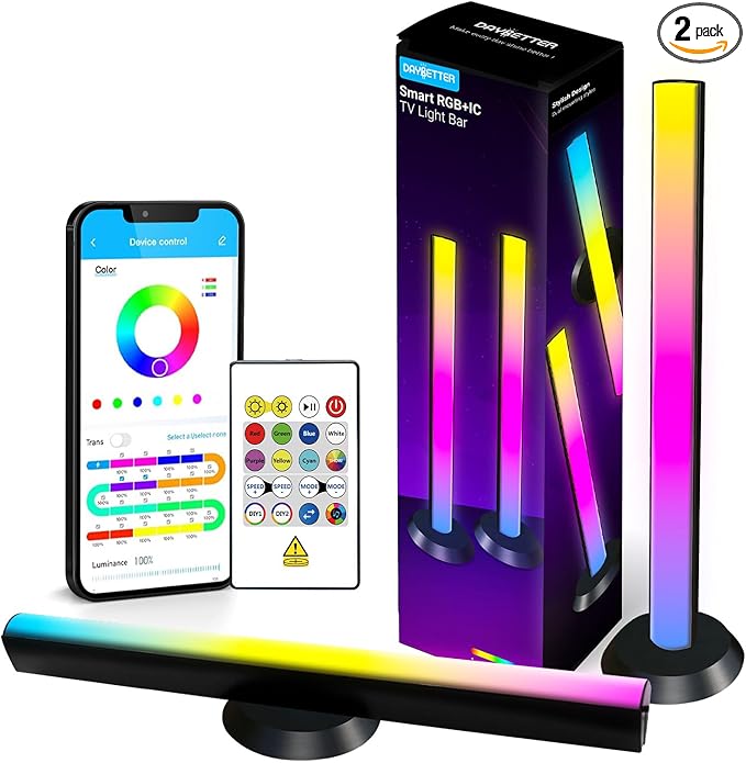 Smart LED Light Bars, RGB Light Bar, 14 Inches TV Backlights with Scene and Music Modes, Smart Light Bars with Multiple Pl...